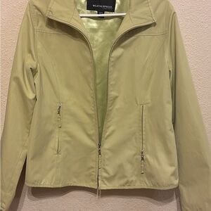 Weatherproof Women's Soft Green Zip-Up Jacket avocado color